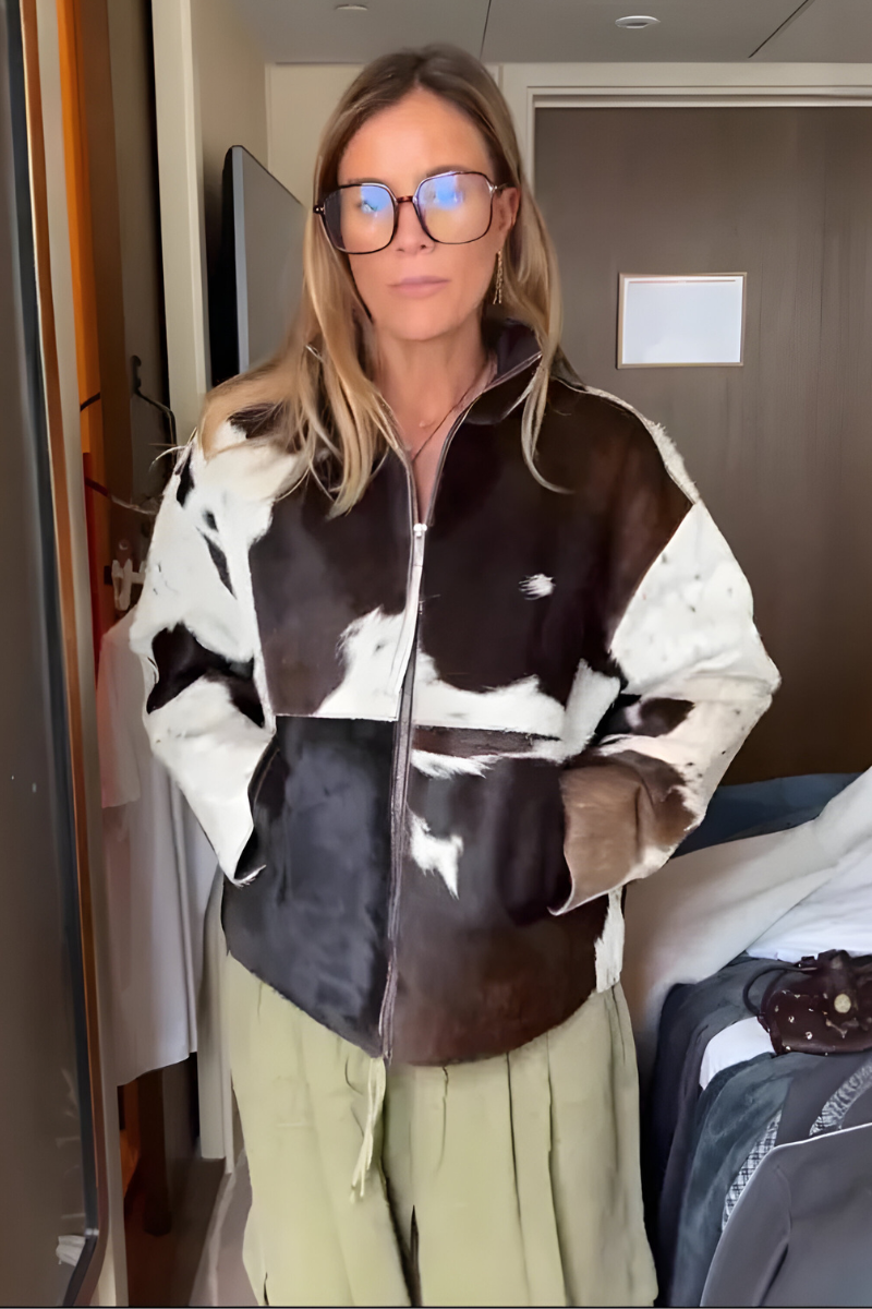 Stap in elegantie met Mael | Stijlvolle jas met patroon en rits