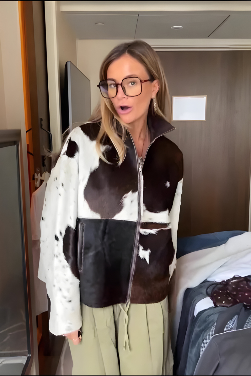 Stap in elegantie met Mael | Stijlvolle jas met patroon en rits