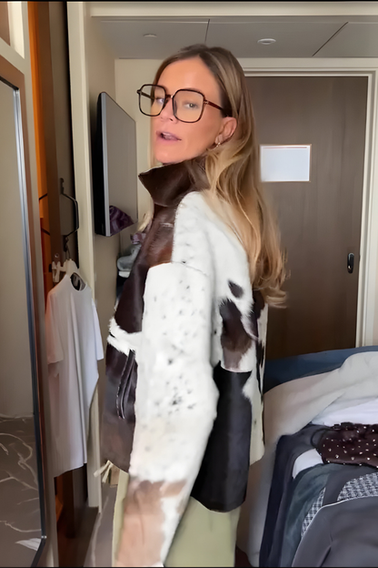 Stap in elegantie met Mael | Stijlvolle jas met patroon en rits