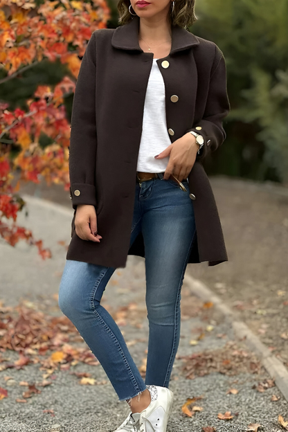 Irena™ | Klassieke Jas met Knopen – Tijdloze Elegantie voor Elke Gelegenheid