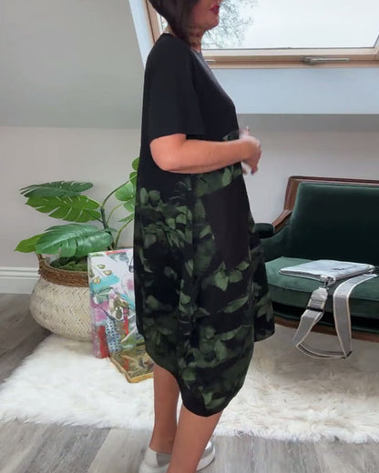 Floréa™ | Patchworkjurk met Ronde Halslijn en Bloemenprint