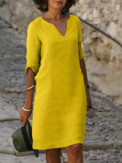 Maevia™ | Stijlvolle V-hals Jurk